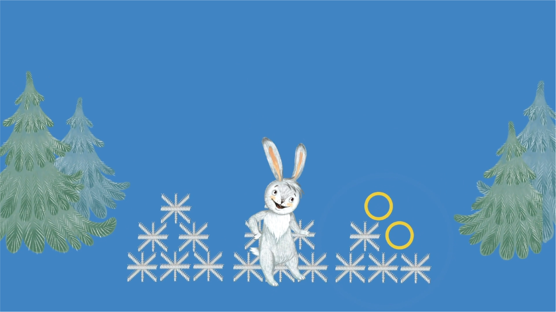 Как нарисовать снежинку зайцем